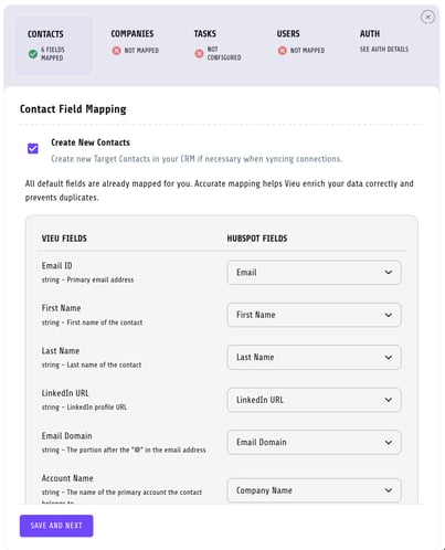 Vieu Hubspot Configuartion 