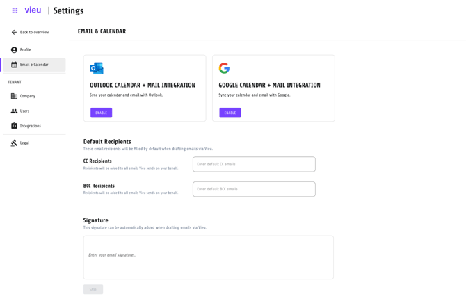 Vieu Email Integration